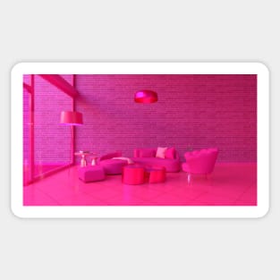 Pink living room Sticker